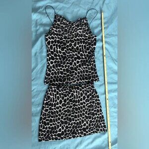 90’s A byer black/white giraffe print top/skirt, looks like a dress when on.